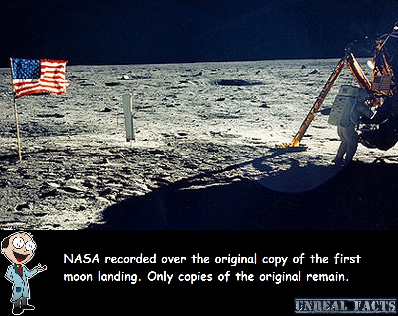 nasa taped over moon landing film
